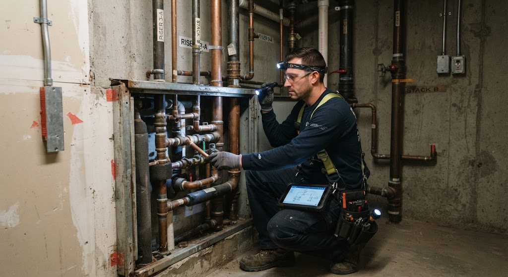 Professional leak detection Manalapan NJ specialist using acoustic test gear